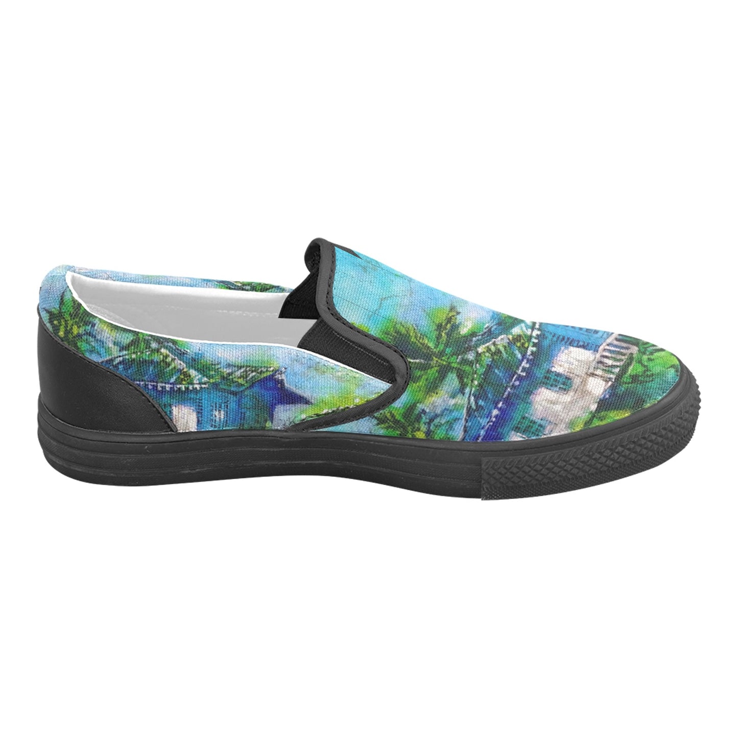 Batik Beach DR Men's Shoes slip on canvas -2 Shoes Different Printing