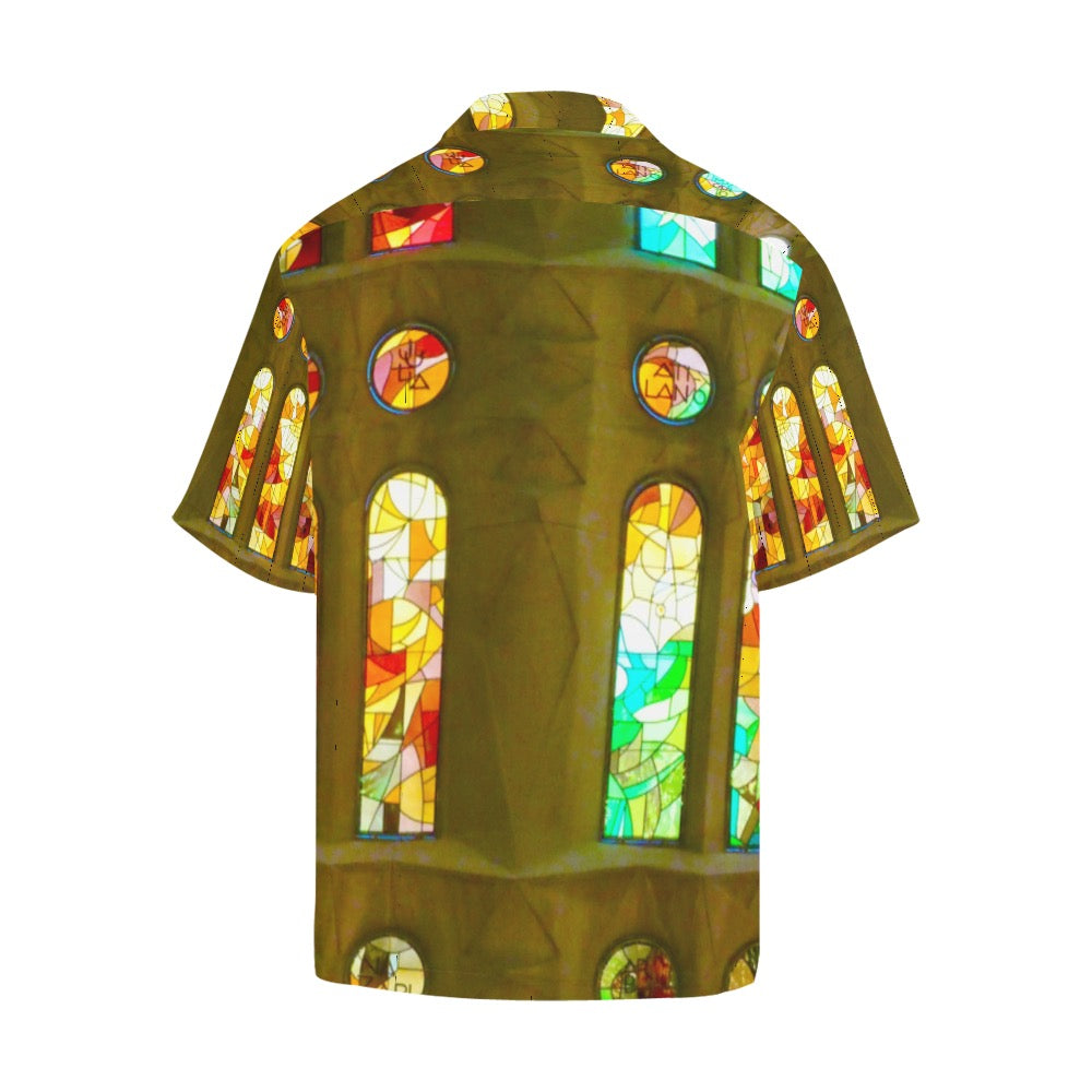 Gaudi Stained Glass Men's Hawaiian Shirt