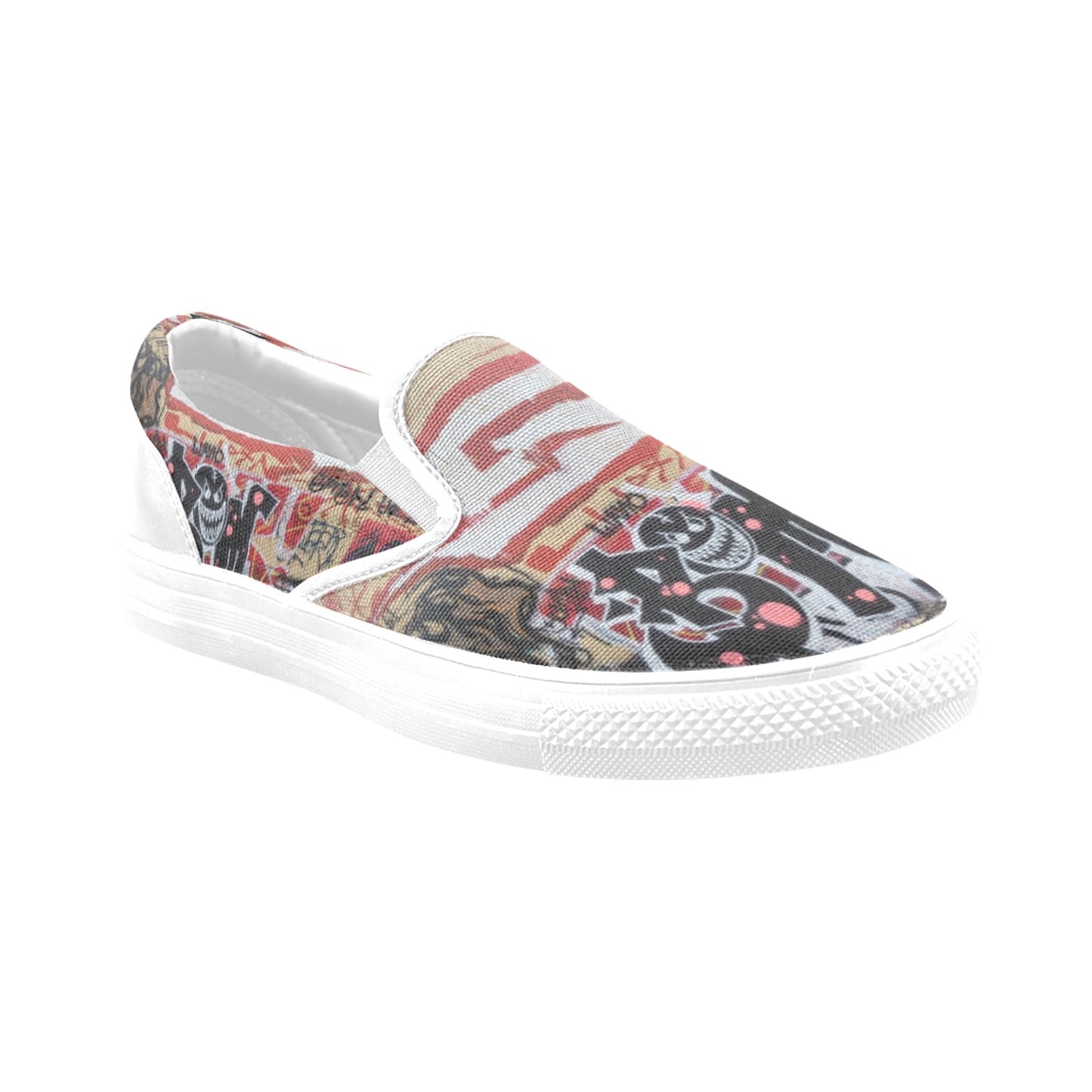 Graffiti Black Smiley men’s shoes Slip-on Canvas