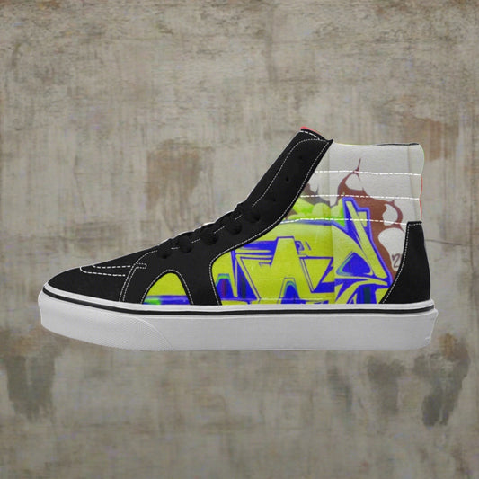 Graffiti Blue Man Men's shoes High Top Canvas