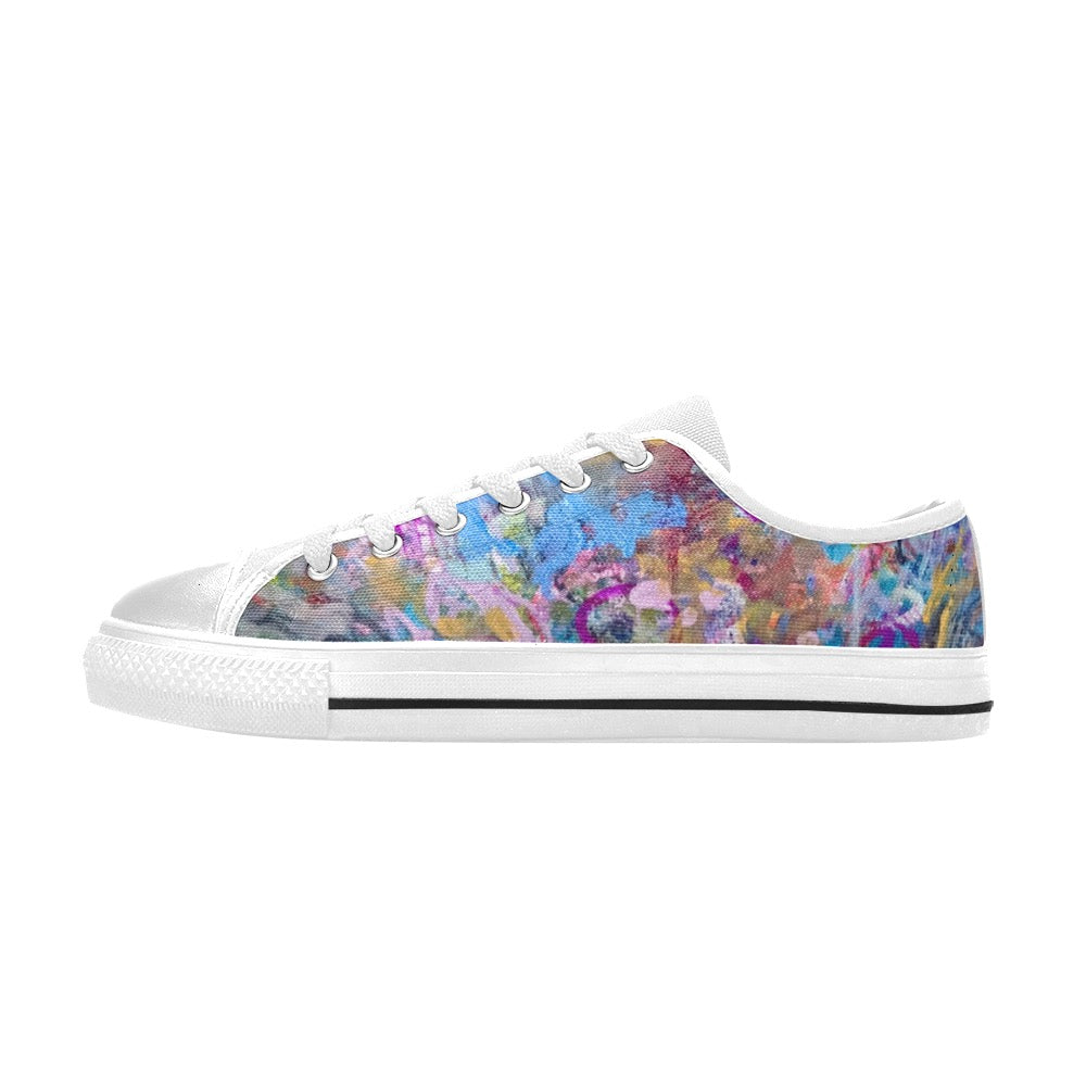 Floral blue ladies Canvas Shoes