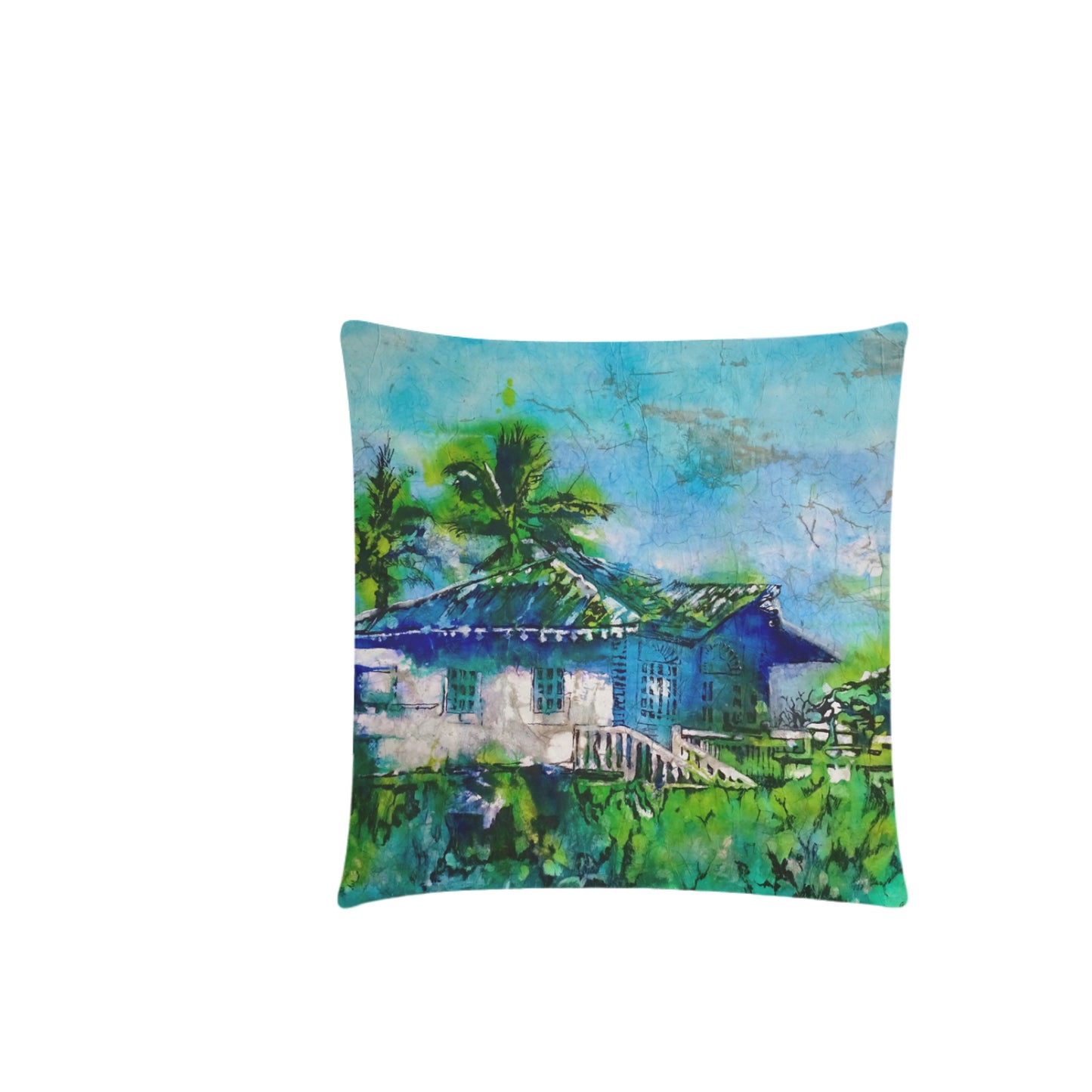 Home-Batik Beach DR - Zippered Pillow Cases 18"x 18" (Twin Sides) (Set of 2)