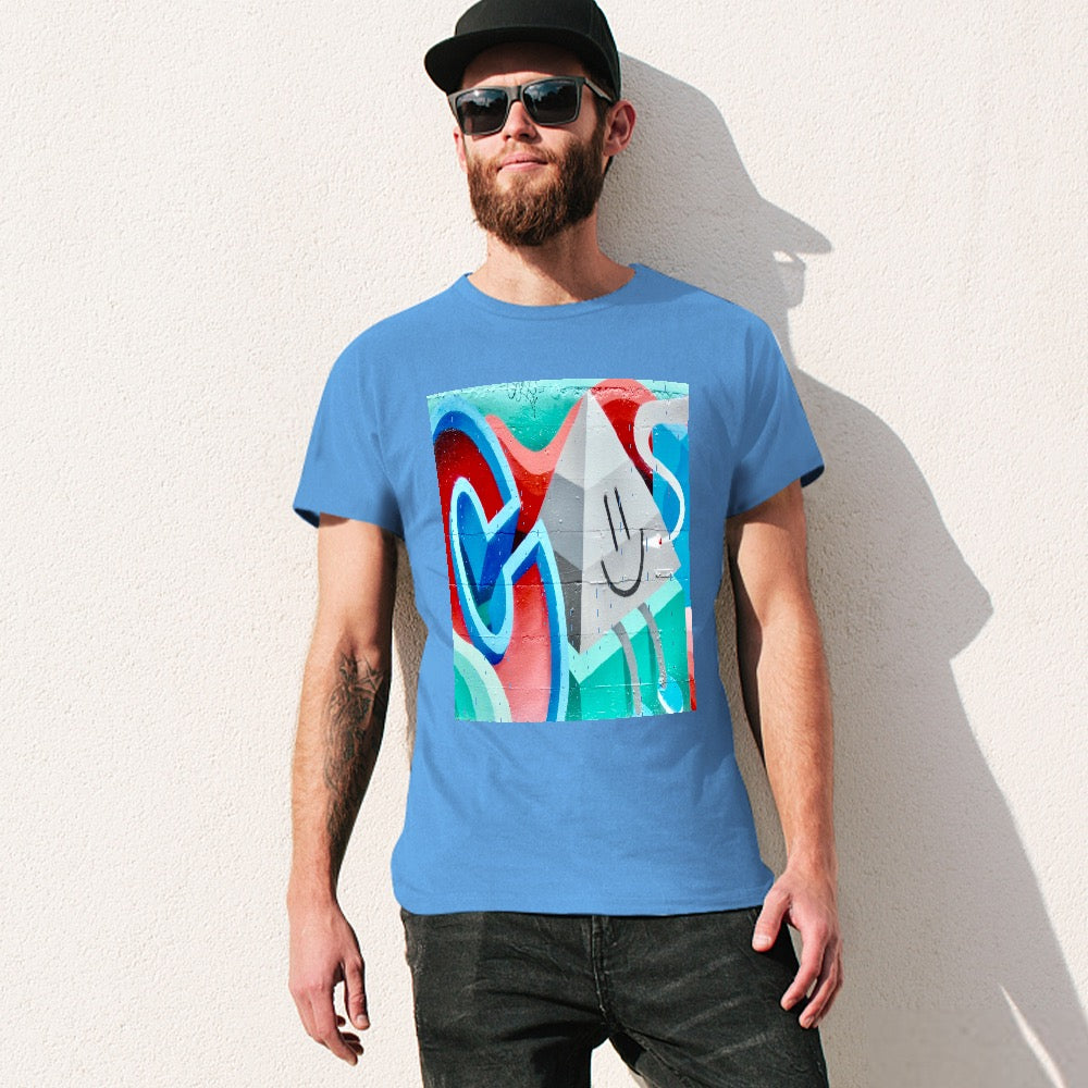 Graffiti triangle Men's T-shirt 100% cotton