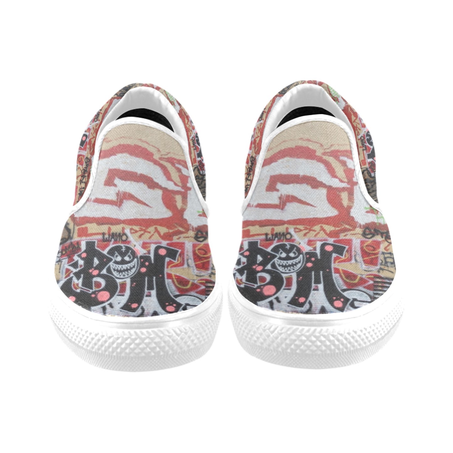 Graffiti Black Smiley men’s shoes Slip-on Canvas