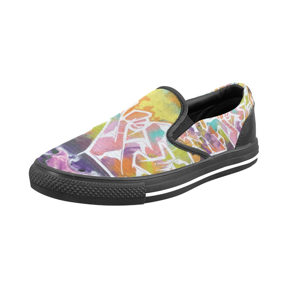 Graffiti City Ladies Shoes Slip-on Canvas