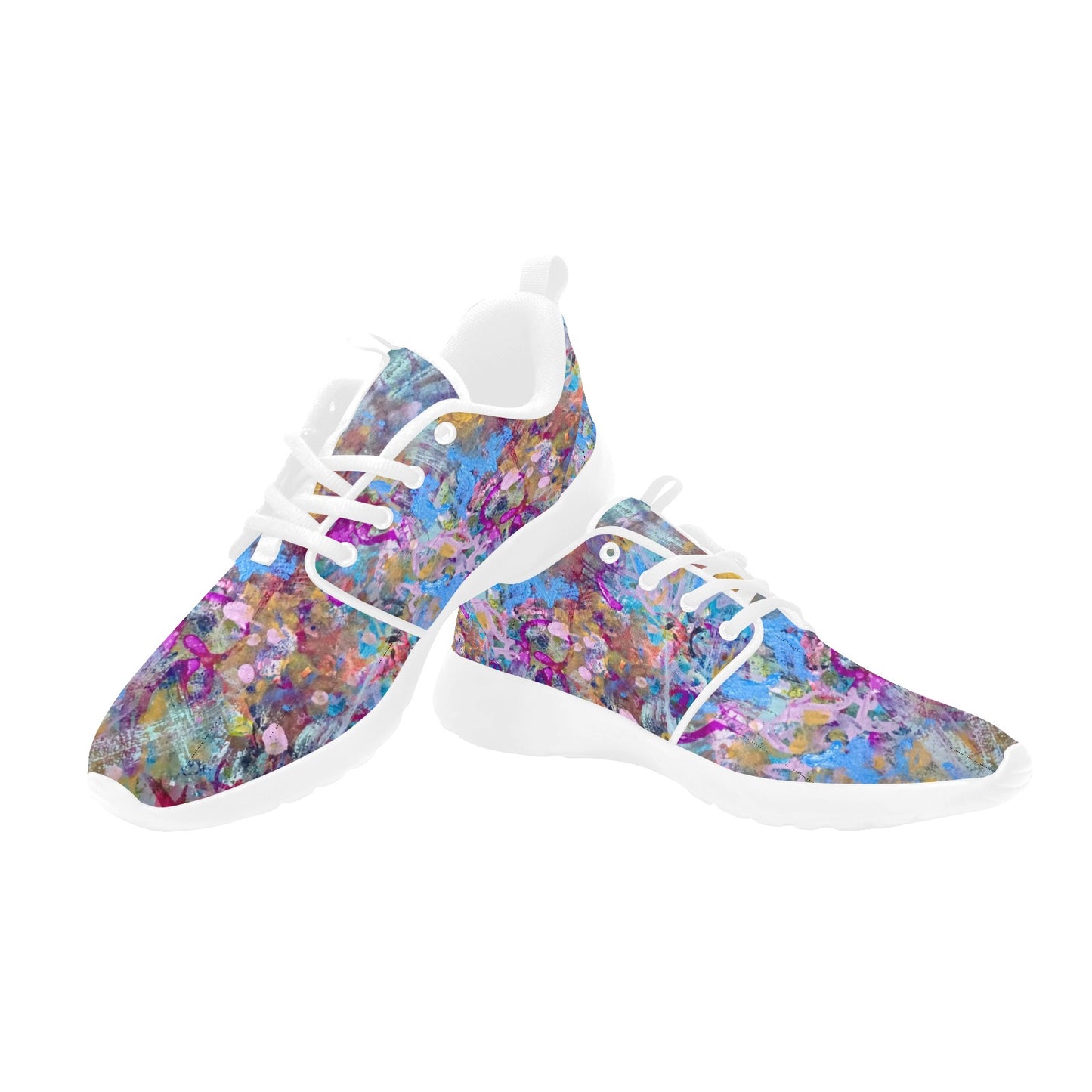 Floral Blue ladies Shoes Pull Loop Sneakers