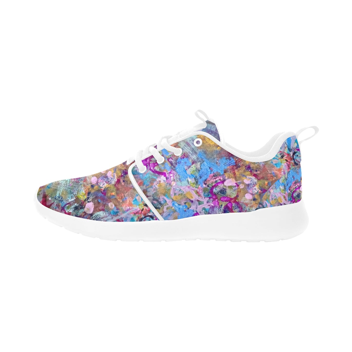 Floral Blue ladies Shoes Pull Loop Sneakers