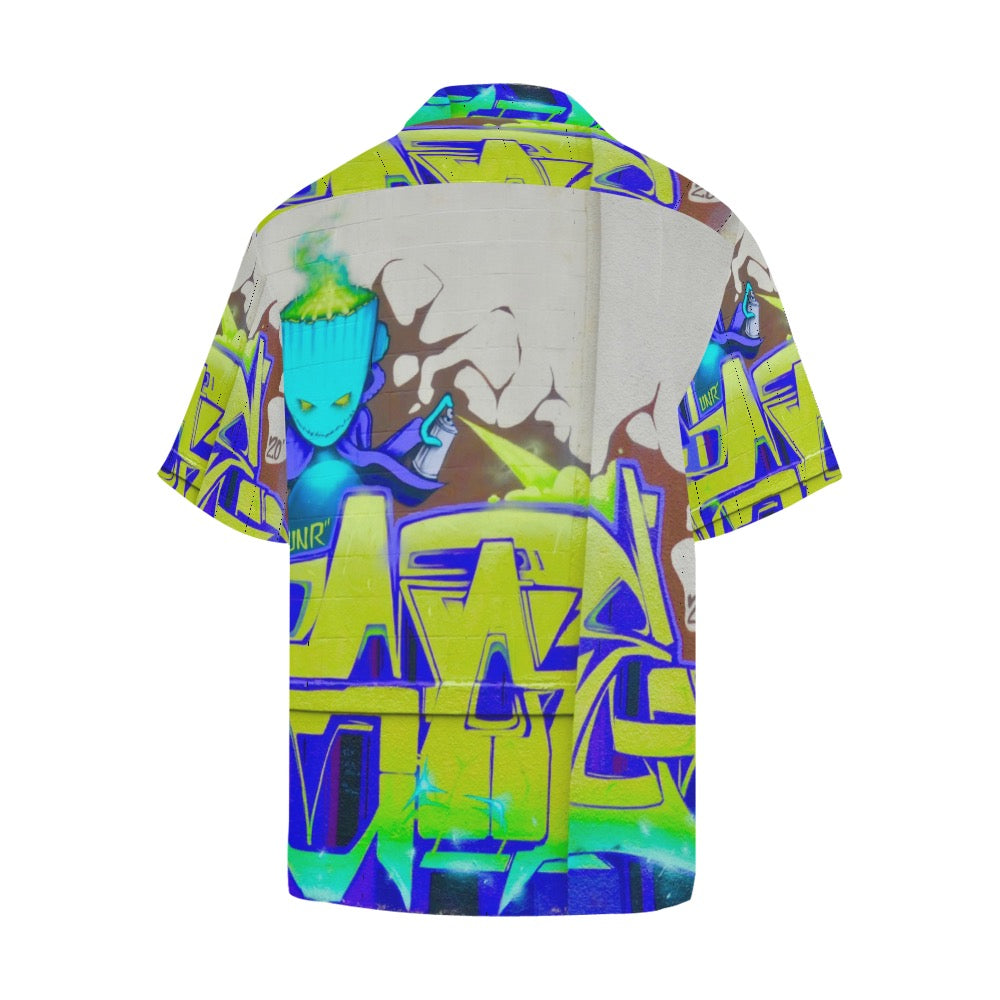 Graffiti Blue man Men's Hawaiian Shirt