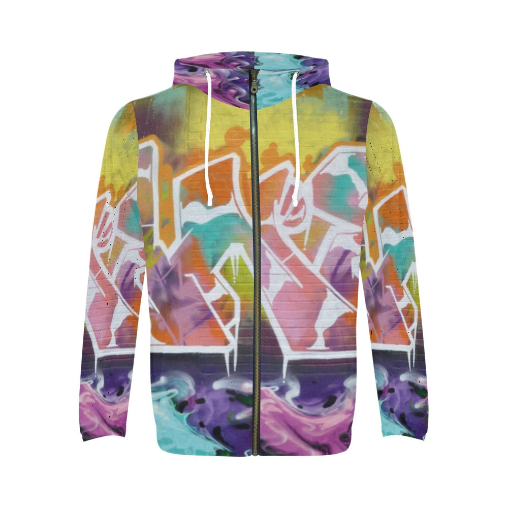 Graffiti City Men's Hoodie Full Zip Hoodie