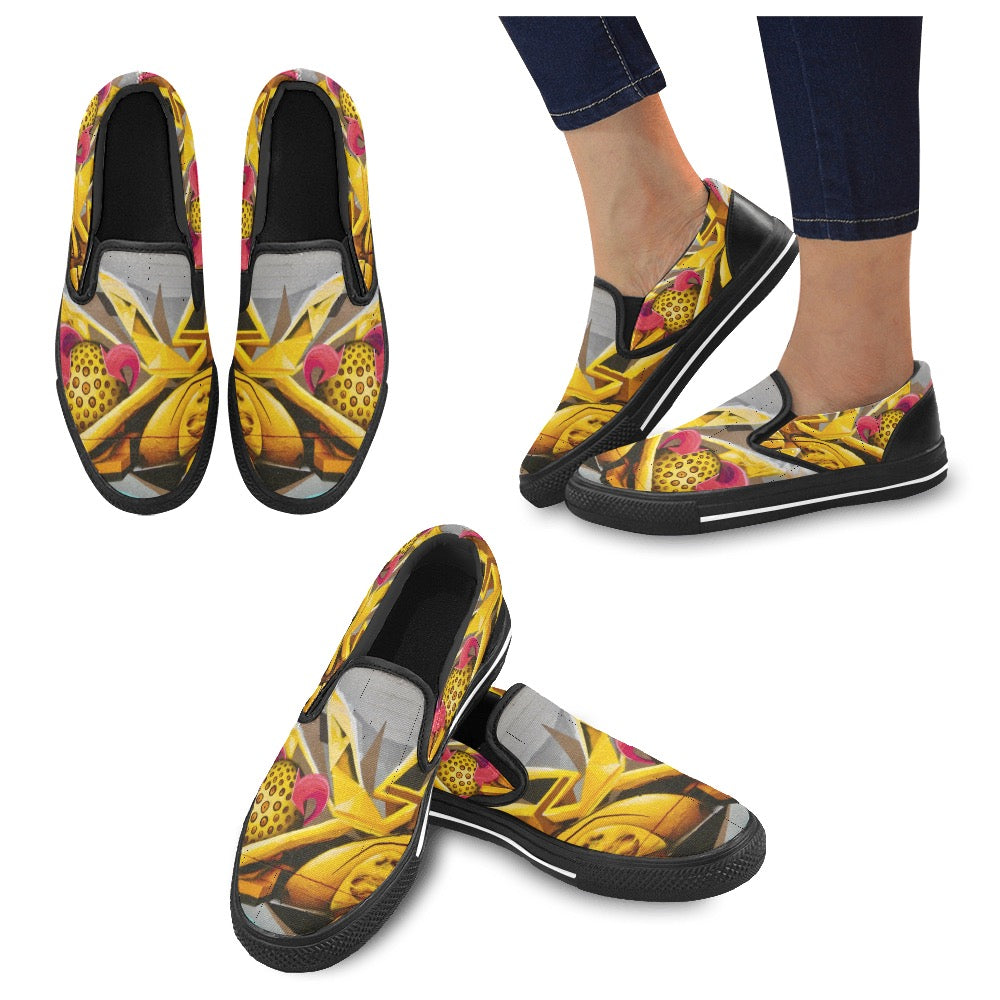 Graffiti Ball ladies shoes Slip-on Canvas