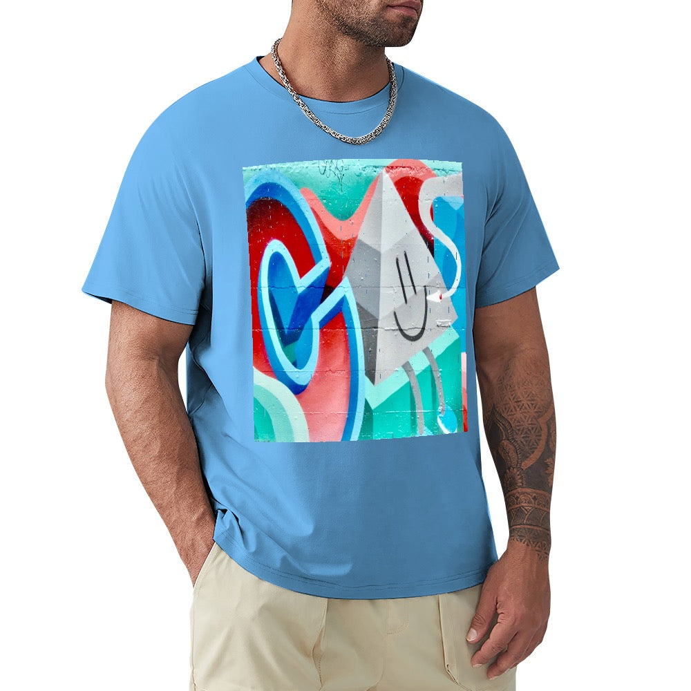 Graffiti triangle Men's T-shirt 100% cotton