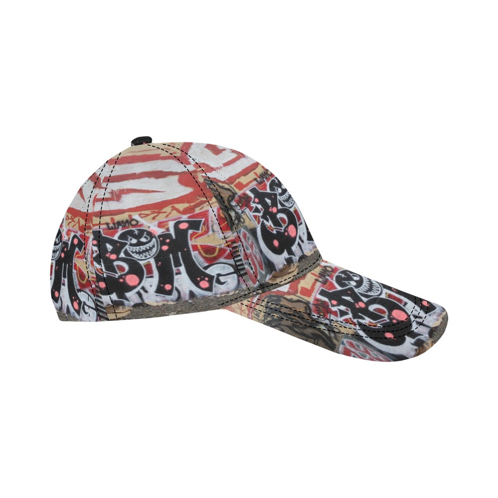 Graffiti Black Smiley hat All Over Print Dad Cap C