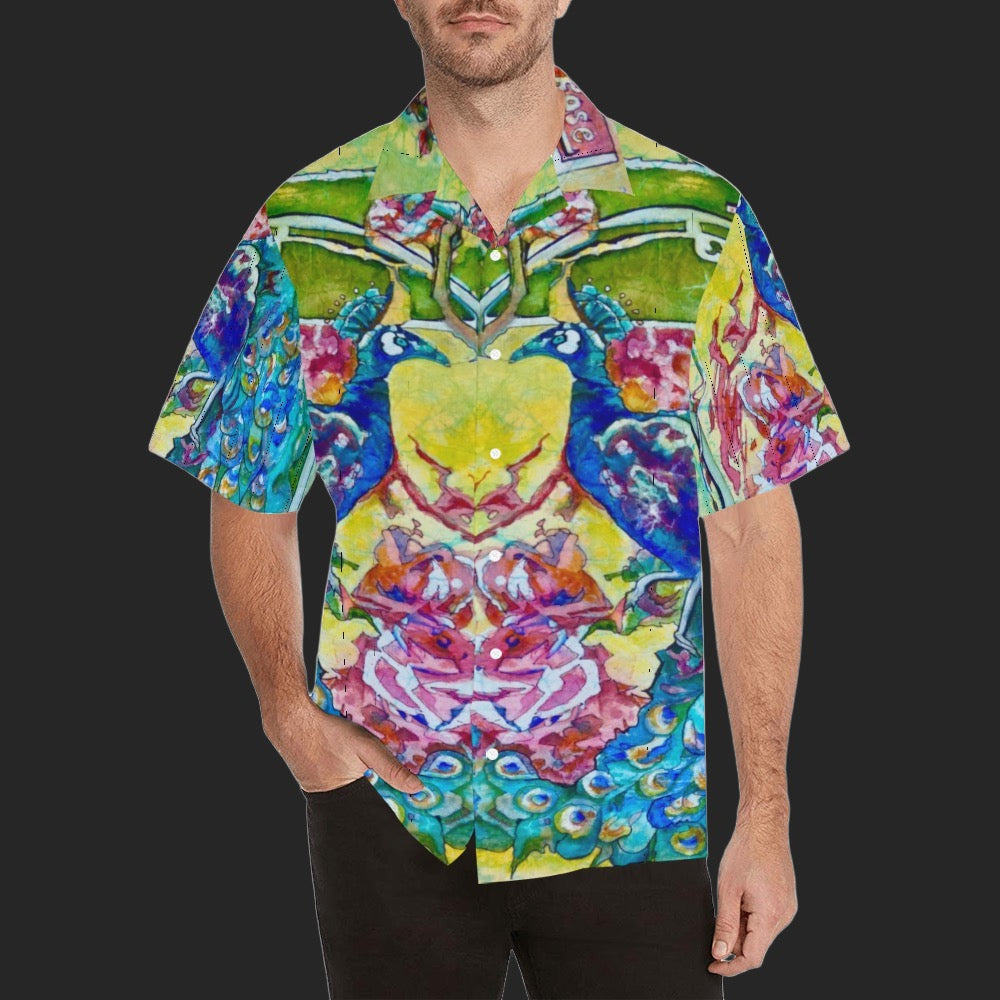 Batik Peacock Men's Hawaiian Shirt