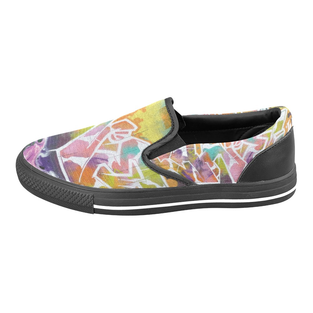 Graffiti City Ladies Shoes Slip-on Canvas