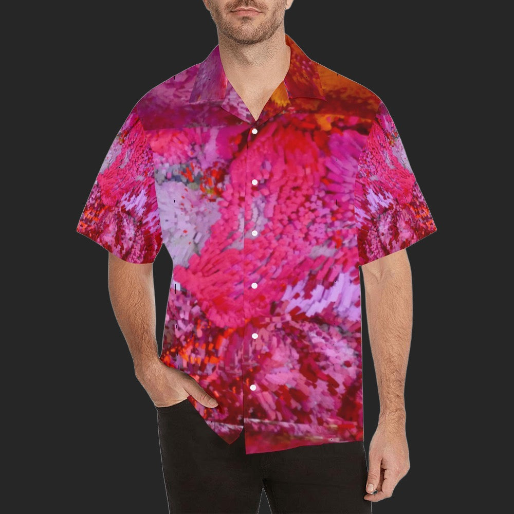 Gaudi Liquid Pinks Men's Hawaiian Shirt