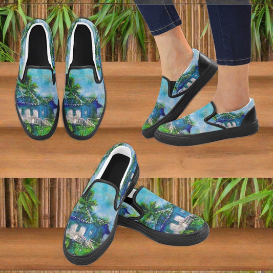 Batik Beach DR Men's Shoes slip on canvas -2 Shoes Different Printing