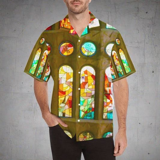 Gaudi Stained Glass Men's Hawaiian Shirt