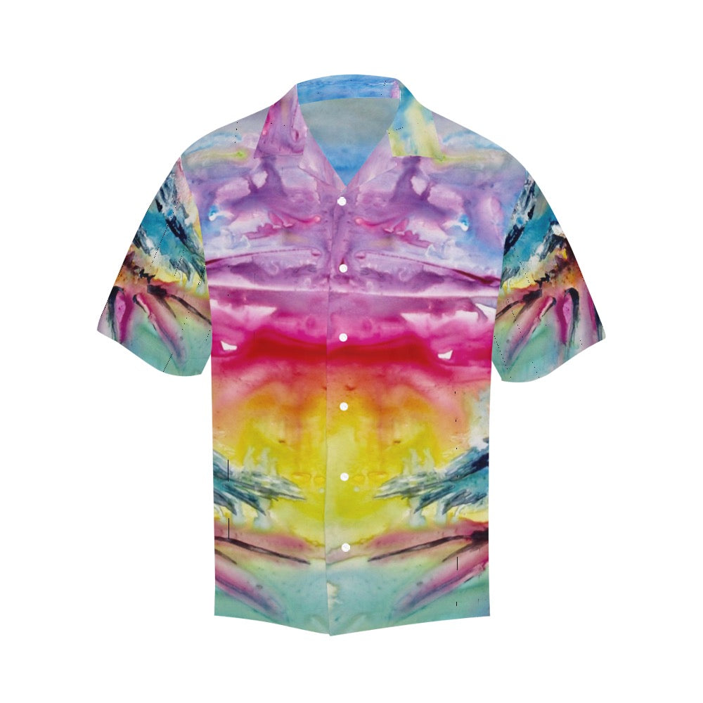 Men's Hawaiian Shirt Rainbow Bird