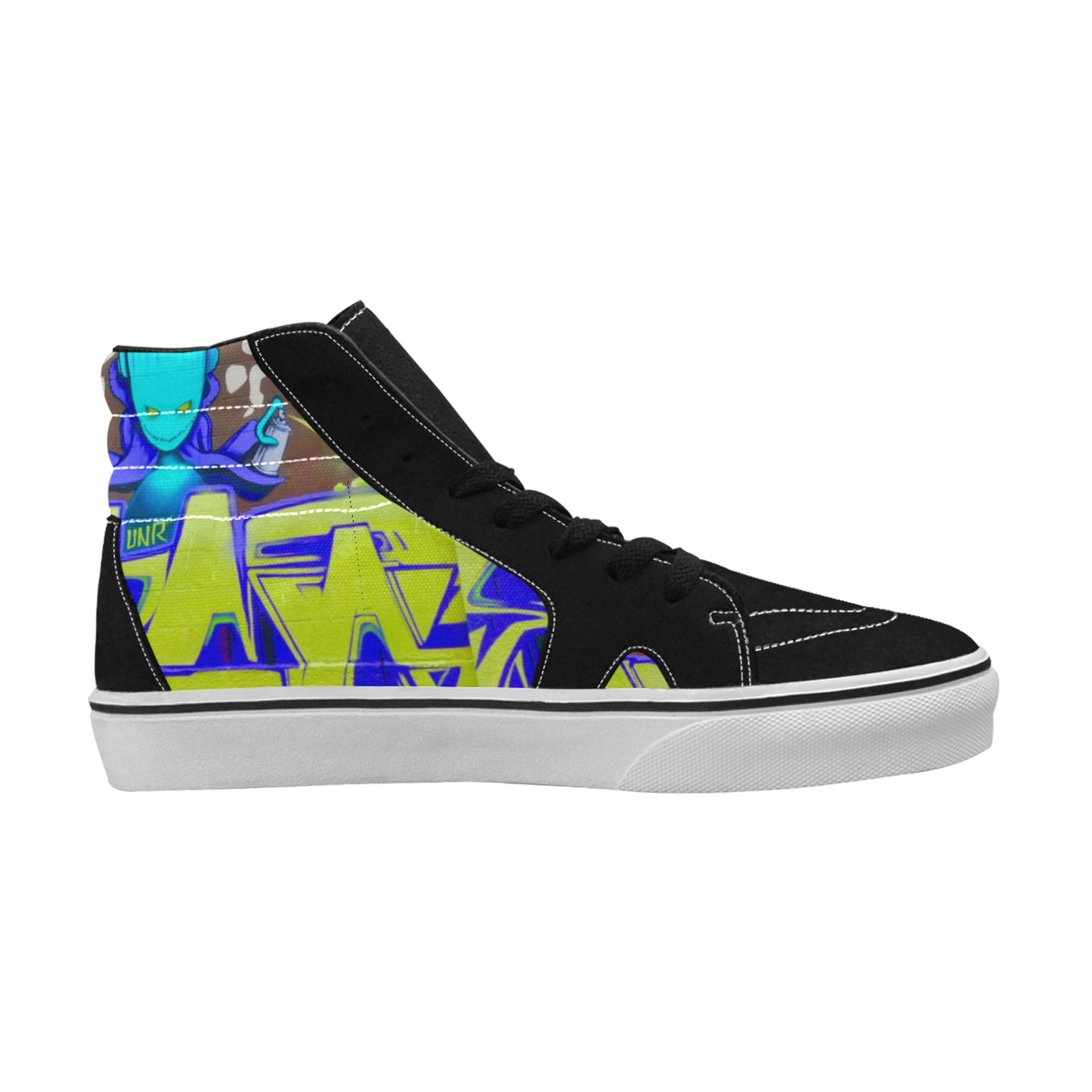 Graffiti Blue Man Men's shoes High Top Canvas